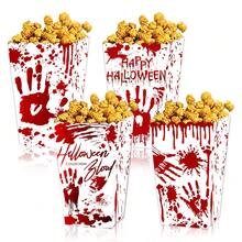 4pcs/Pack Halloween Party Horror Atmosphere Popcorn Boxes For Holiday Party Snacks, French Fries And Popcorn Paper Boxes - View 1