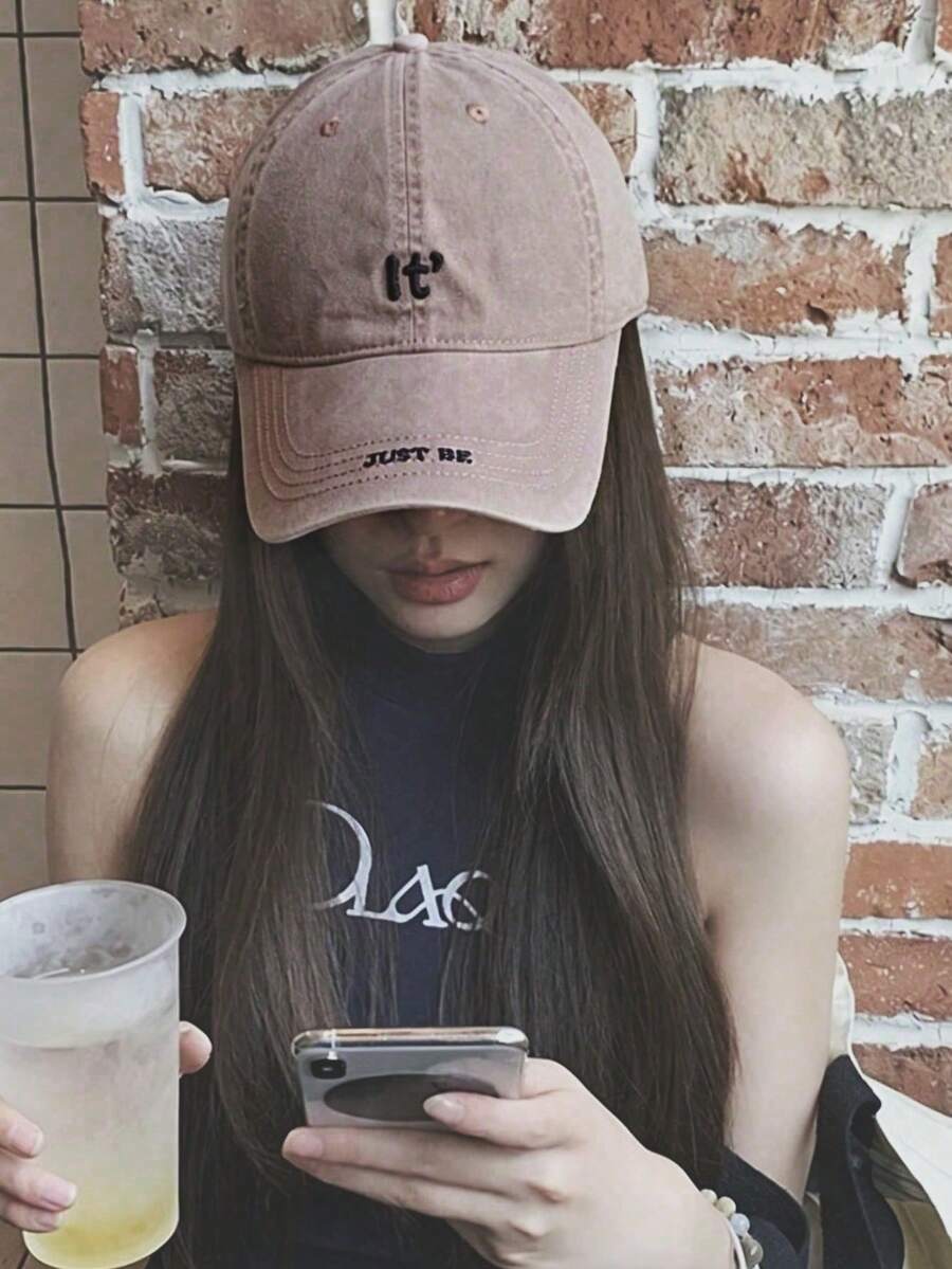 1 buah Topi Baseball Vintage Amerika Wanita, Bahan Lembut Bordir Tangan, Cocok untuk Bepergian, Berbelanja, dan Pemakaian Sehari-hari - beraneka warna - View 1