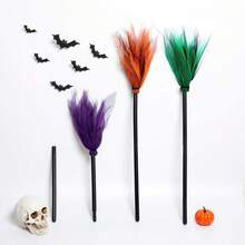 1pc Halloween Witch Broom Role Play, Party Prop Detachable Ghost Festival Funny Decoration Broom, Ideal Gift Choice - Multicolor - View 3