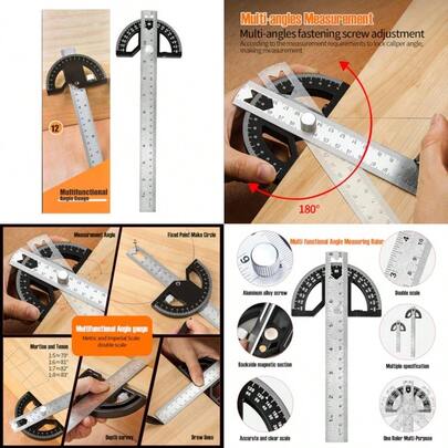 Protractors Angle Ruler Angle Finder Ruler Machinist Protractor Angle Measuring Tool Woodworking Ruler For Woodworking/Carpenter/Construction/Measurement/Hobbyists