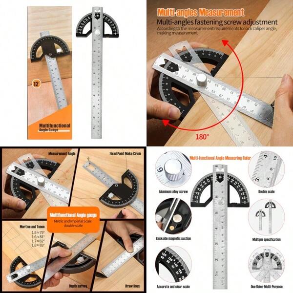 Protractors Angle Ruler Angle Finder Ruler Machinist Protractor Angle Measuring Tool Woodworking Ruler For Woodworking/Carpenter/Construction/Measurement/Hobbyists