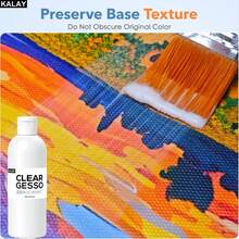 Kalay Professional Grade Gesso Surface Treatment Medium, Oil/Acrylic Painting Canvas Liquid Primer, Mixable With Professional Acrylic Paints And Mediums, 60/250ML Transparent/White - 1 Item - View 6