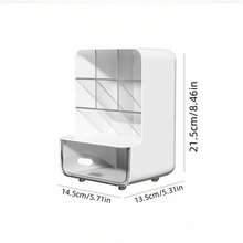 1 chiếc Giá đựng bút chéo nhẹ - Hộp đựng đồ đa năng để bàn, Giá đựng bút chéo, Hộp đựng đồ dùng học tập cho bàn học sinh, Phòng ngủ, Ký túc xá | Dễ dàng lắp đặt, Tiết kiệm không gian - trắng - Xem 2