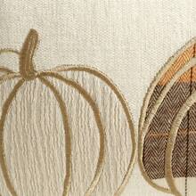 1件 Hello Pumpkin 刺繡感恩節與萬聖節抱枕套，裝飾性秋季豐收南瓜枕套 - 米色 - 查看 4
