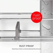 Simplehuman, Organizador de ducha grande ajustable O6DH - Acero inoxidable mate + aluminio anodizado - Ver 4
