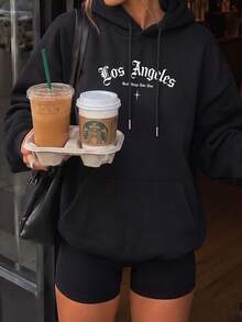 Women's New Autumn/Winter Minimalist Solid Color Casual Fashion Versatile Thermal Lined Sweatshirt Sweatshirt - Black - View 3