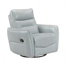 1pc Recliner Chair With Swivel Motion Luxurious Comfort Leather Upholstered Solid Wood Living Room Furniture, Aqua - Aqua + Solid Wood + Luxury + Modern1 - View 1
