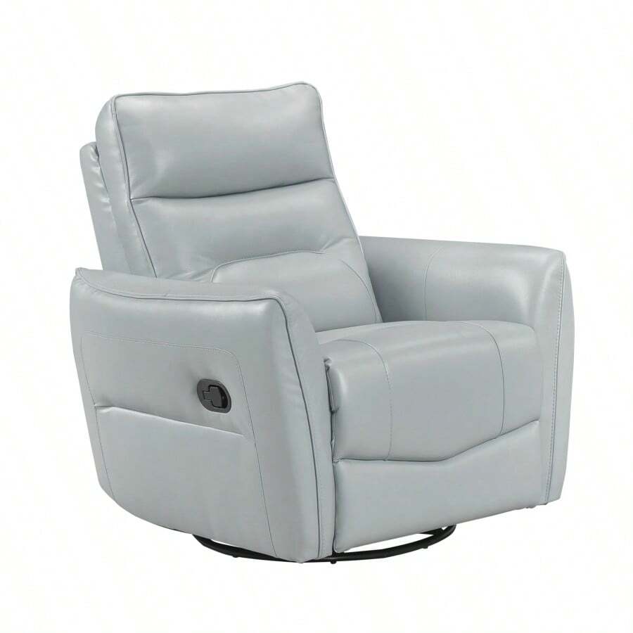 1pc Recliner Chair With Swivel Motion Luxurious Comfort Leather Upholstered Solid Wood Living Room Furniture, Aqua - Aqua + Solid Wood + Luxury + Modern1 - View 1