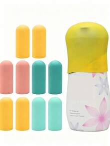 1 Set 8pcs Silicone Bottle Caps, Unisex Travel Storage Essential, Beach Vacation Essential, Travel Toiletry Accessories, Travel Toiletry Set, Cruise Travel Essential - View 6