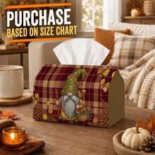 1pc Tissue Box, Cute Autumn Pumpkin Plaid Character Art Design, Suitable For Living Room, Car And Desktop Storage, Perfect For Living Room Kitchen, Ideal Autumn Home Decor - Multicolor - View 4