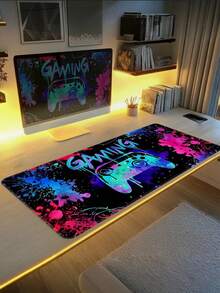 Neon Game Sliding Mouse Pad-Non-Slip And Durable Rubber Lock Edge, Suitable For Gamers, Offices And Families-Various Sizes Of Optional Table Pad, Desktop Pad, Cute Table Pad Bright Game Machine Printed Desktop Mouse Pad - View 3