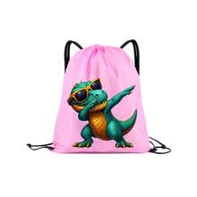 1pc Drawstring Bag With Fashion Glasses T-Rex Print, Lightweight Sports Backpack For Swimming & Fitness - Multicolor - View 15