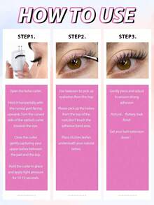 C Curl Self-Adhesive False Eyelashes, No Glue Needed, 8-16mm Mixed Length, Fluffy Cat Eye Effect, No Sticky Residue, Pre-Glued False Eyelashes, DIY Convenient Eyelash Clusters, Single Cluster False Eyelashes, False Eyelashes, False Eyelashes - C - View 7