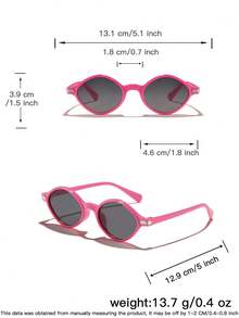 2 PCS Boys Girls 6-9Y Retro Oval Fashion Glasses Solid Color Polycarbonate Frame Gray Lenses Lightweight Suitable For Outdoor Play With Glasses Box - Multicolor - View 10