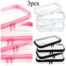 Hard Transparent Zipper Storage Bag, Plastic Pencil Case, Clear Storage Box, Suitable For Cosmetics, Snacks, Building Blocks, Puzzles - Multicolor - View 32