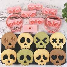 10pcs Halloween Ghost Cookie Cutter Molds Set, Cartoon Ghost Expression Cookie Cutter, 3D Stereoscopic Cookie Cutter Mold For DIY Baking, Plastic Cartoon Ghost Baking Mold For Christmas, Halloween, Thanksgiving Holiday Pastries - Creative Baking Tool - Multicolor - View 8