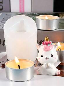 3D 立體獨角獸矽膠翻模模具，光滑鏡面柔軟模具，適用於環氧樹脂、香氛石膏、蠟燭、手工皂，易脫模可重複使用，桌面擺飾、車用香氛裝飾手工藝鑄造工具 - A - 查看 1