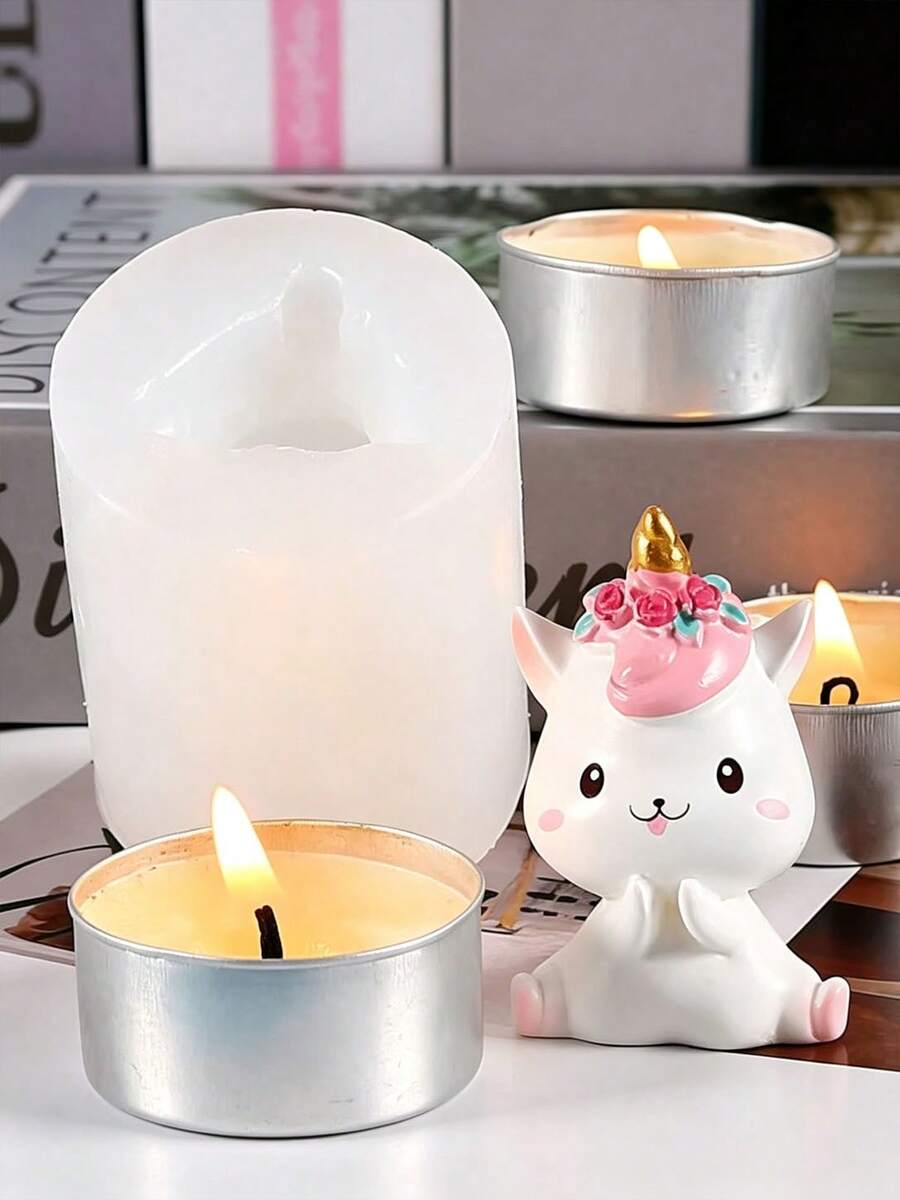 3D 立體獨角獸矽膠翻模模具,光滑鏡面柔軟模具,適用於環氧樹脂、香氛石膏、蠟燭、手工皂,易脫模可重複使用,桌面擺飾、車用香氛裝飾手工藝鑄造工具 - A - 查看 1