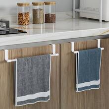 1pc Stainless Steel No-Drill Towel Rack, No-Punch Cabinet Door Hanging Towel Rack, Space-Saving Hanging Storage Organizer, Suitable For Kitchen Cabinets, Bathroom Washcloth Rack, Home Cleaning Cloth Rack, Kitchen Storage Accessories, Kitchen Storage Organizer, Kitchen Decor, Home, Kitchen Storage Organizer, Kitchen Accessories, Kitchen Storage Rack, College Essentials, Kitchen Storage Organizer - Black - View 4