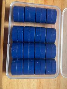 32/36/40pcs Round Refrigerator Magnets, Blue+Red Strong Whiteboard Magnets, Suitable For Office, Bulletin Board, Notice Board, Planning Board, School, Postcard, With Iron Box, Diameter 20mm, Thickness 8mm - Round - View 19