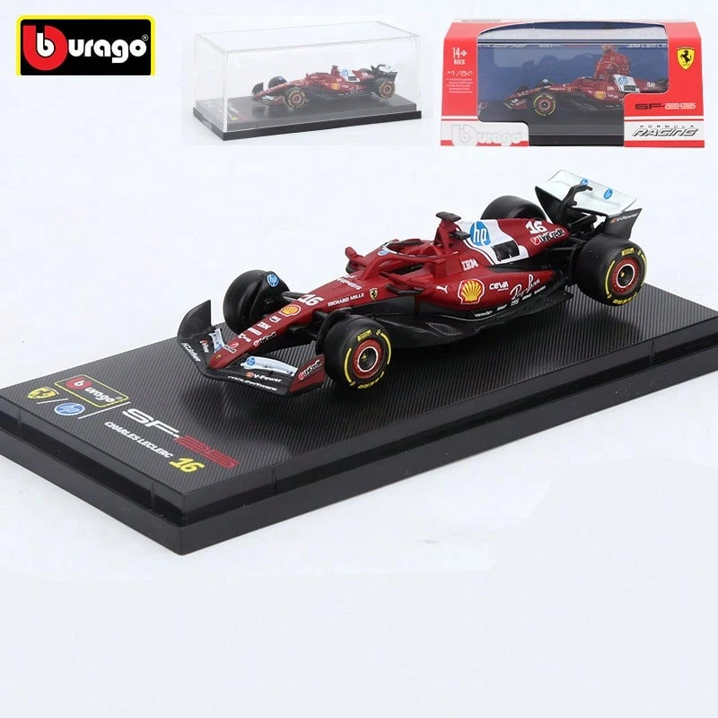 Burago Ferrari SF-25 #16 Charles Leclerc 1:64 附展示盒