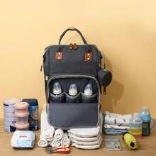 Mochila Bolsa Maternidade Original Impermeável Porta mamadeira Fralda Menina Menino Alta qualidade - Chumbo - Visão 6