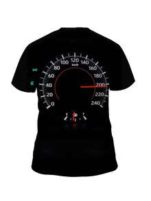 Oversized T-Shirt für Herren mit Tachometer-Muster - Auto-Armaturenbrett-Design, weiches und bequemes Material, ideal für sommerliche Freizeitkleidung, Partys - Schwarz - Übersicht 3