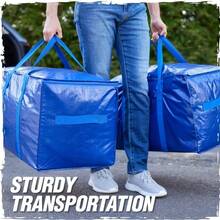 1Pc [Lidded Storage Bins] Heavy Duty Extra Large Moving Bag, 50 Lbs Capacity Tote Bag, Durable Waterproof Puncture-Resistant Winter Clothes Storage Bag, Suitable For Moving, Strong Handles, Zipper,Bedroom Room Decor,Back To School - View 2