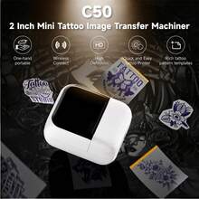 ORICO Mini Tattoo Stencil Print kompatibel dengan pencetakan label. Cocok untuk seniman tato, ahli tato, dan pemula tato, dan dapat digunakan kapan saja, di mana saja dengan menghubungkannya ke ponsel Anda. - Hitam dan Putih - View 3
