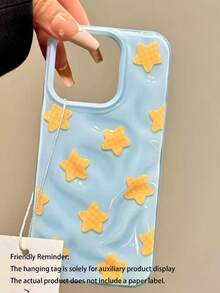 Funda de teléfono Y2K linda de malla negra con textura plisada de estrella, compatible con iPhone 17 Pro Max, 17 Pro, 17 Air, 16 Pro Max, 14, 15 Pro, 16 Plus, 13, 12, 11, carcasa blanda - azul y amarillo - Ver 5