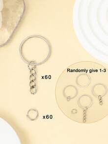 60PCS 25mm Key Ring Chain 60 Individual Open Rings Metal Key Rings Wholesale Keychains Suitable For Mother's Day, Valentine's Day, New Year, Ramadan, Holiday Decorations, DIY Handmade Pendants, Toys And Other Small Accessories - Silver - View 8
