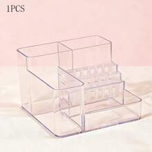 1pc Nail Drill & Drill Bit Holder, 28-Slot Transparent Plastic Desktop Storage Rack, Skincare Product Organizer, Small Tool Storage, Professional Nail Tool Organizer Box (ABS) - Multicolor - View 9
