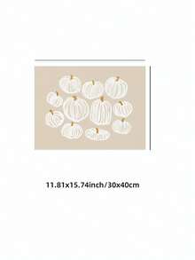 1pc Frameless Neutral Minimalist Halloween Fall Pumpkins Cluster Wall Art Print, Dorm Bedroom Party Gift - Pumpkin - View 11