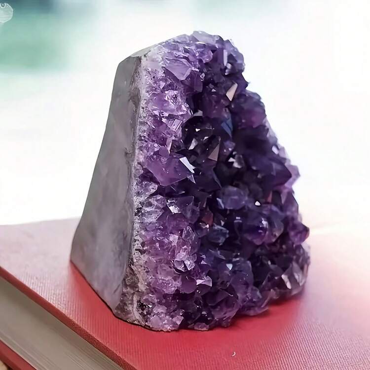 1pc Random Shape Amethyst Geode Decor, High Quality Amethyst, Bohemian Style. Decorative Stone, Crystal Gift. - Mauve Purple - View 8