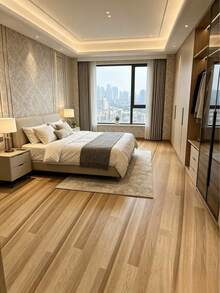 1 Roll Brown Floor Decorative Self-Adhesive Wall Sticker, Thickened, Easy To Clean, Removable, Suitable For Bedroom, Living Room, Kitchen And Balcony Renovation Sticker, Size: 30CM*100/300/500/1000CM - Brown - View 3