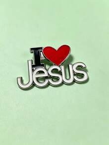 I Love Jesus 心形胸針 信仰字母別針 包包與夾克飾品 禮物 - 彩色 - 查看 3