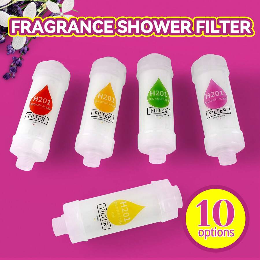 3pcs Aromatherapy Shower Head Filter Cartridges - Bathroom Accessories, Shower Filter, Replacement Filter Cartridges - Contains Vitamin C And Chlorine Removal Beads - Multiple Fragrances Available, Purifies Water Quality, Easy To Install For Home And Hotel Bathrooms