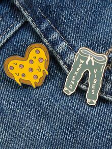 2pcs Healing Style Casual Pants Heart Cheese Brooch, Fun Pattern Versatile And Durable, Suitable For Clothing, Hats, Backpacks, Easily Enhance Outfit Layering, Unique Niche Decorative Item With Strong Atmosphere - Multicolor - View 6