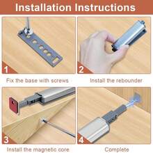 Push To Open Door Opener, 6/10 Pack Cupboard Door Opener, Magnetic Push Release Drawer Push Latch With Mount Screws Self Adhesive Magnets, Cabinet Door Damper For Kitchen Closet Wardrobe Close - Cabinet Door Opener - View 5