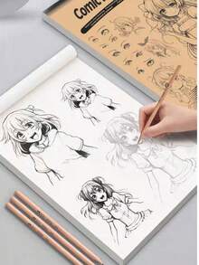 1pc 24-Page Manga Tracing Drawing Book, Anime Character Drawing Book, Art Book, Picture Book, Drawing Practice, Drawing Basics, Line Drawing, Self-Study Tutorial, Sketching Tracing Book,Enhancing Creativity, Beautifully Designed - A - View 2