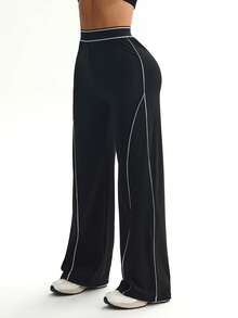 Hidkat Women's Soft Breathable Running Fitness Casual Sports Pants, Spring/Summer Athletic Casual Style - Black - View 5