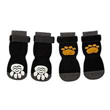 4pcs Cat & Dog Pet Socks, Non-Slip Indoor & Outdoor Pet Paw Protection Covers, Suitable For Small, Medium And Large, Black, Breathable Indoor Pet Accessories - Black - View 10