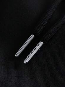 Men Solid Full Zip Bomber Jacket & Drawstring Joggers 2 Pieces Tracksuit Casual Sports Sweat Set - Black - View 5
