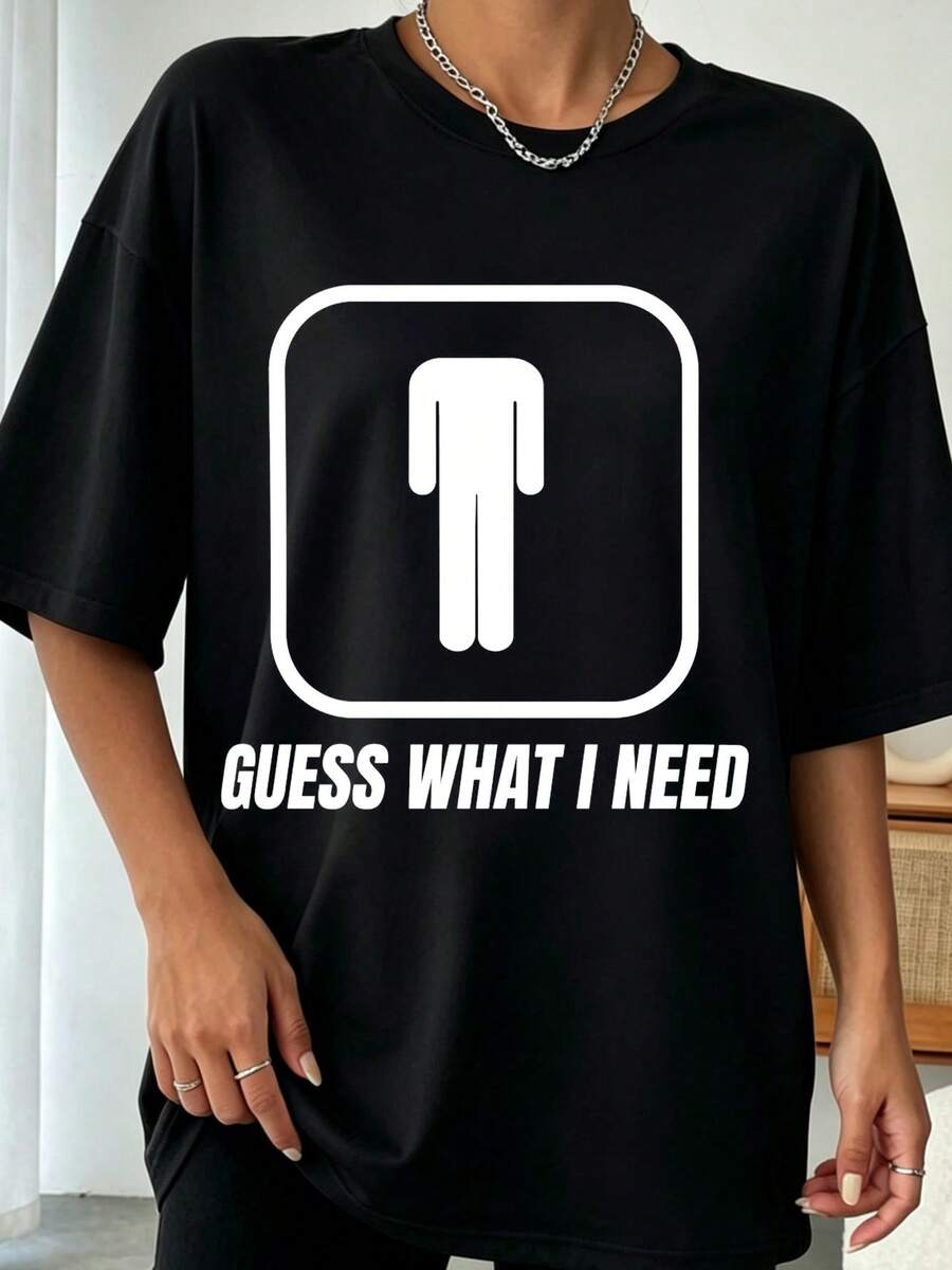 Funny Graphic Tee - What I Need Sarcastic Humor T-Shirt1 - 黑色 - 查看 1