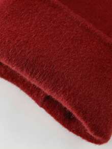 New Chinese Folk Style Women's Short Jacket, Autumn/Winter Outfit, Minimalist Fashion, Versatile For Moms, Thickened Wool Coat - Burgundy - View 7