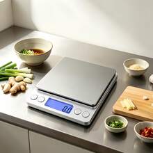 1pc Digital Food Scale For Kitchen, Weight In Grams And Ounces With Unit Conversion, High Precision Electronic Scale, Essential For Apartment, College Dorm, Back To School Supplies - Silver - View 3