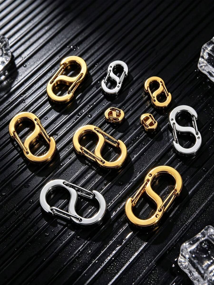 4个304不锈钢18K镀金字母S形弹簧扣连接器,适用于项链、手链DIY珠宝制作 - S扣 - 查看 1