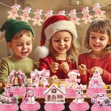 Christmas Theme Party Supplies Honeycomb Decorations Tabletop Decor Holiday Scene Arrangement - Multicolor - View 2