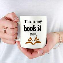 Mug Kopi Dua Warna "Book It Book Lover", Cangkir Keramik Bergambar Buku Terbuka dengan Teks Hati, Hadiah Lucu untuk Pecinta Buku dan Perpustakaan, Mug Porselen 11oz untuk Minuman Panas dan Dingin - MultiWarna - View 7