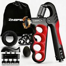 LINGPENG 6-Piece Adjustable Grip Strength Trainer Set, Finger Stretch Resistance Bands, Finger Exerciser, Hand Grip Rings & Stress Balls - Multicolor - View 12